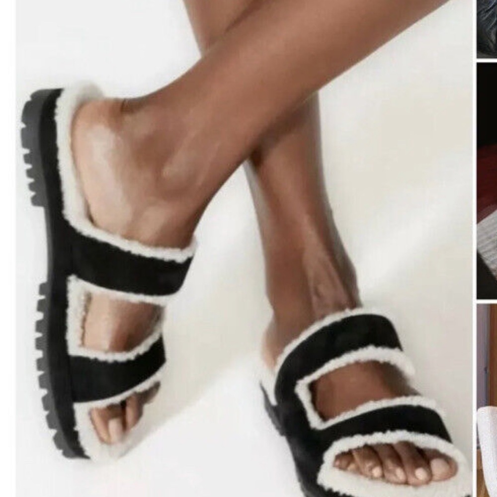 TAMARA MELLON Roam Shearing Slides Platform Sandals women size 36 US 6